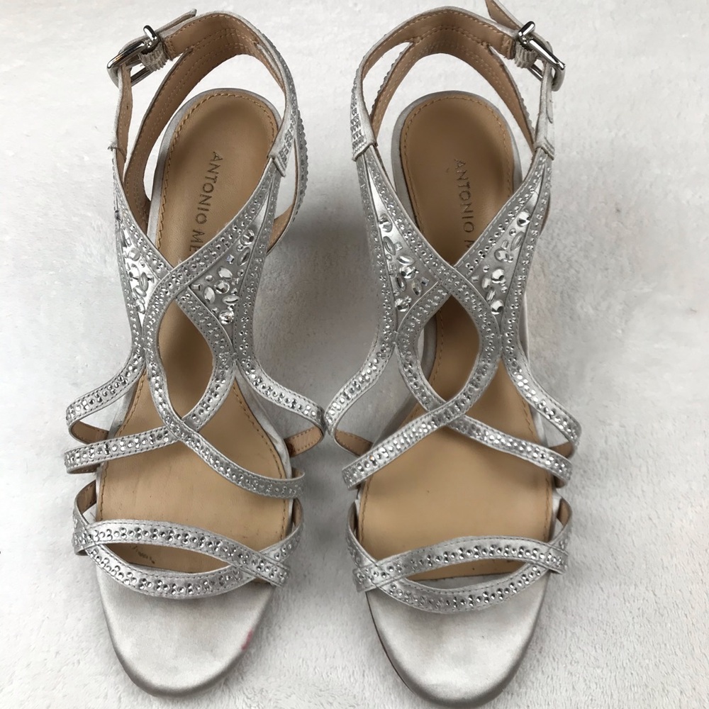 Antonio Melani jeweled strapy heeled sandals